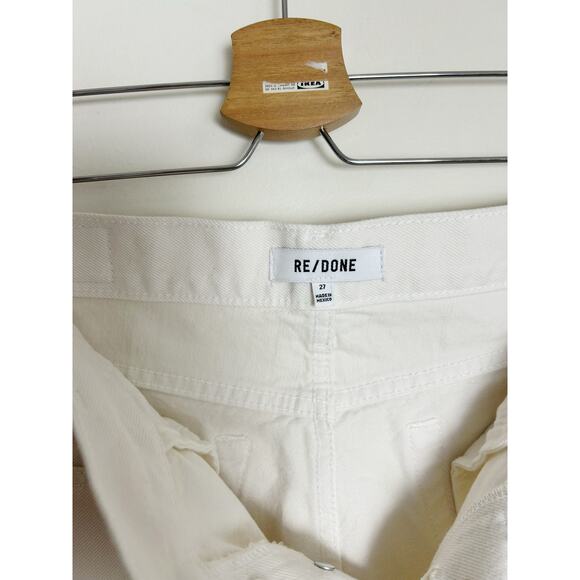 Re/Done Easy Straight Crop Vintage White Jeans Size 27 New - Picture 3 of 9